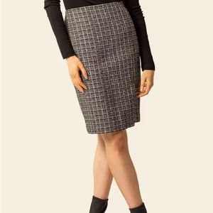 St John Boulce Red and White Pencil Skirt